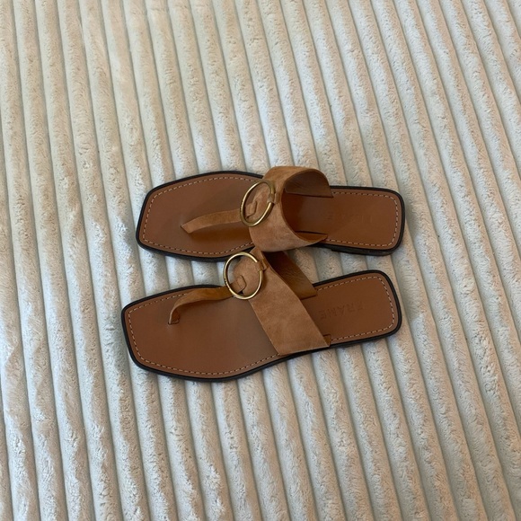 Frame Denim Tan Sandals Minimalist Summer Style - Picture 1 of 7